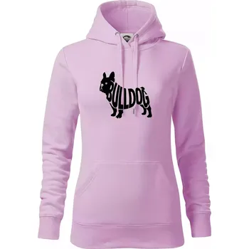 Dámská mikina Bulldog nápis v těle - Mikina dámská Cape s kapucí - XS ( Orchid )