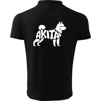 Pánská košile Akita Inu - Nápis v těle - Polokošile pánská Pique Polo 203 - L ( Černá )