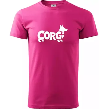 Pánská móda Corgi nápis v těle - Klasické pánské triko vyšší gramáže - L ( Purpurová )