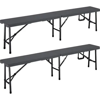 Zahradní sestava FurniGO Sada 2 pivní lavice - antracit