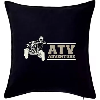 Polštář ATV quad nápis - Polštář 50x50 - 50x50 - Pouze potah ( Černá )