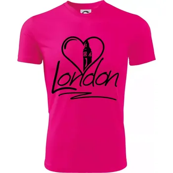 Chlapecké tričko London Love - Dětské triko sportovní (dresovina) - 122 cm/6 let ( Neon Pink )