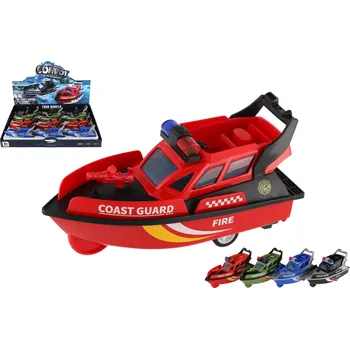 autíčko Teddies Loď/Člun záchranářský plast 14cm na setrvačník 4 druhy