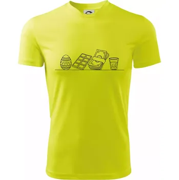 Evoluce velikonoc - koleda - Dětské triko sportovní (dresovina) - 158 cm/12 let ( Neonově žlutá )