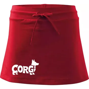Dámská sukně Corgi nápis v těle - Sportovní sukně - two in one - L ( Červená )