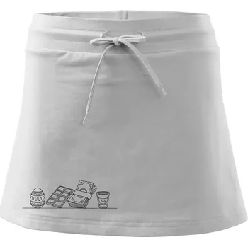 Dámská sukně Evoluce velikonoc - koleda - Sportovní sukně - two in one - XS ( Bílá )