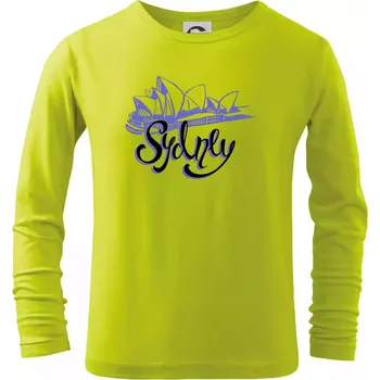Dětská móda Sydney Lettering - Triko dětské Long Sleeve - 158 cm/12 let ( Limetková )