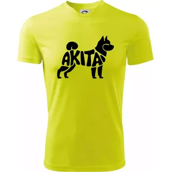 Chlapecké oblečení Akita Inu - Nápis v těle - Dětské triko sportovní (dresovina) - 158 cm/12 let ( Neonově žlutá )