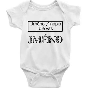 Kojenecký body Folklor - jméno - nápis - Body kojenecké s krátkým rukávem - Krátký r. 12-18 měs ( Bílá )