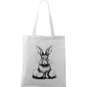 Nákupní taška Český velikonoční králík - Taška bavlněná - 42 x 38 cm ( Bílá )