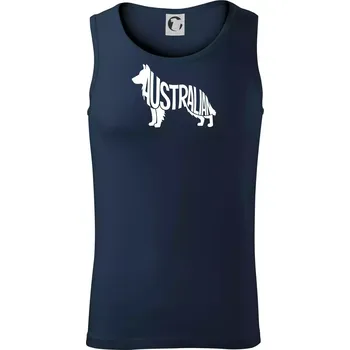 Australský Ovčák - nápis v těle - Tílko pánské Core - M ( Námořní modrá (téměř černá) )