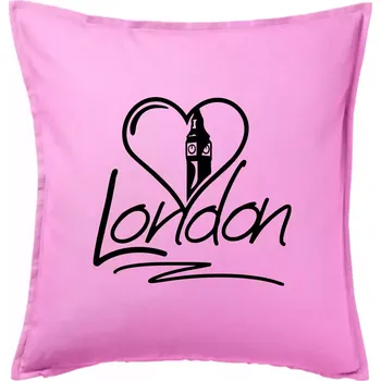 Polštář London Love - Polštář 50x50 - 50x50 - Pouze potah ( Růžová )