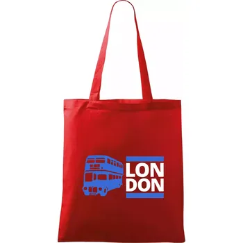 Nákupní taška LON DON BUS - Taška bavlněná - 42 x 38 cm ( Červená )
