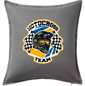 Polštář Motocross team helma - Polštář 50x50 - 50x50 - Pouze potah ( Tmavě šedý melír )