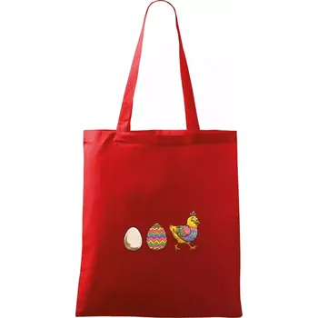 Evoluce vajíčka - velikonoce - slepice - Taška bavlněná - 42 x 38 cm ( Červená )