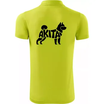 Pánská košile Akita Inu - Nápis v těle - Polokošile Victory sportovní (dresovina) - 3XL ( Limetková )