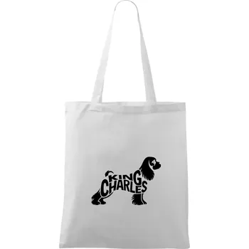 Kavalír king Charles španěl nápis v těle - Taška bavlněná - 42 x 38 cm ( Bílá )