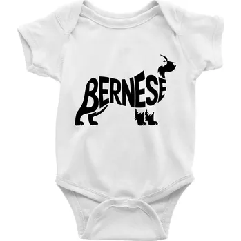 Kojenecký body Bernese Mountain Dog nápis v těle - Body kojenecké s krátkým rukávem - Krátký r. 12-18 měs ( Bílá )