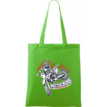Nákupní taška Motocross extreme sport fire - Taška bavlněná - 42 x 38 cm ( Apple Green )