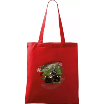 Nákupní taška ATV čtyřkolka v lese - Taška bavlněná - 42 x 38 cm ( Červená )