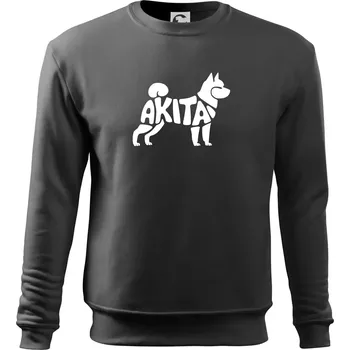 Akita Inu - Nápis v těle - Mikina Essential dětská - 146 cm/10 let ( Tmavá břidlice (šedá se zeleným nádechem) )