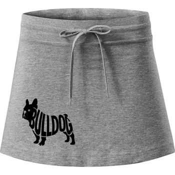 Dámská sukně Bulldog nápis v těle - Sportovní sukně - two in one - L ( Tmavě šedý melír )