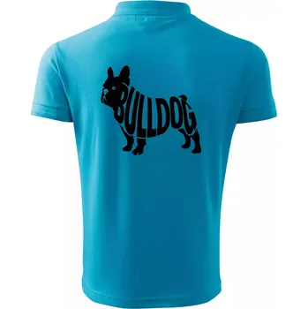 Pánská košile Bulldog nápis v těle - Polokošile pánská Pique Polo 203 - M ( Světlý tyrkys )