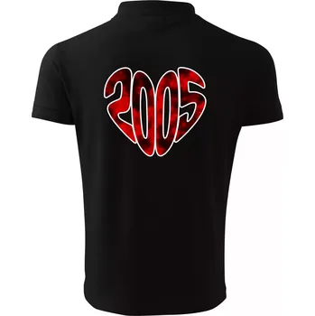 Pánská košile 2005 v srdci - Polokošile pánská Pique Polo 203 - 2XL ( Černá )