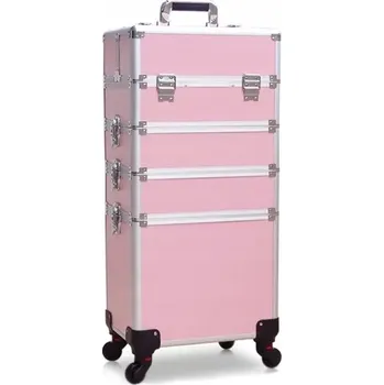 Kufr XXL | Kufřík na kolečkách | RŮŽOVO-STŘÍBRNÝ