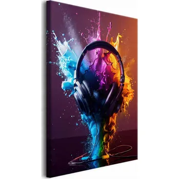 Obraz Velký obraz na plátně Hudba Sluchátka Dekorace do pokoje pro teenagery