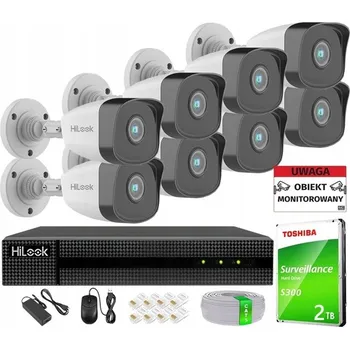 Bezpečnostní kamera Monitorovací sada 8 IP kamer IPCAM-B5 HiLook od Hikvision 1TB + příslušenství