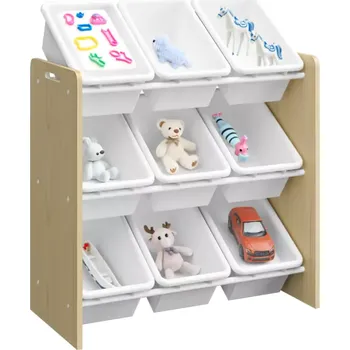 Dětská skříň Organizér na hračky BOIS - přírodní/bílá - SLEVA 3% s kodem radost25