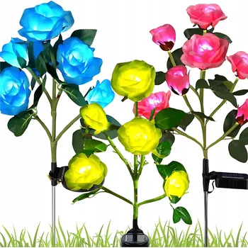 Venkovní osvětlení 4x ZAHRADNÍ SOLÁRNÍ LAMPA LED ZAPICHOVACÍ KVĚTINOVÉ SOLÁRNÍ SVĚTLA KVĚTINY