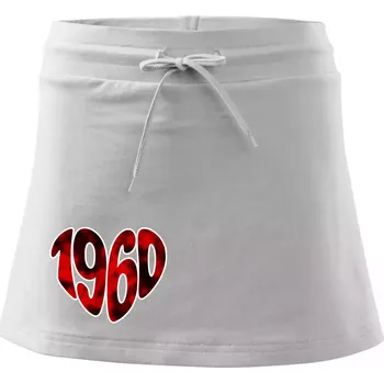 Dámská sukně 1960 v srdci - Sportovní sukně - two in one - S ( Bílá )