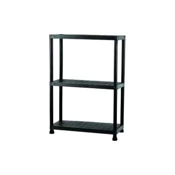 Dílenský regál Regál plastový IGOTREND 80x30x96cm černý 3 police