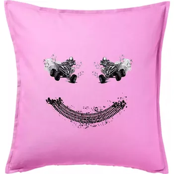 Polštář Čtyřkolka smile - Polštář 50x50 - 50x50 - Pouze potah ( Růžová )
