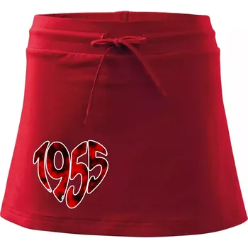 Dámská sukně 1955 v srdci - Sportovní sukně - two in one - L ( Červená )