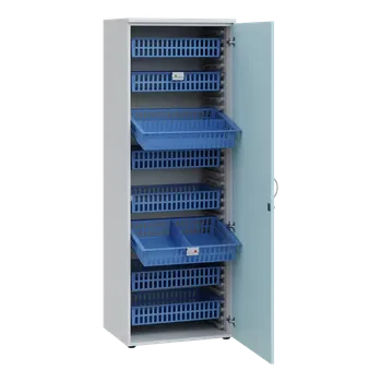 Šatní skříň MEDICAL D - 66/M skříň léková boxová, 1950x660x535, korpus bílý, dvířka obloha