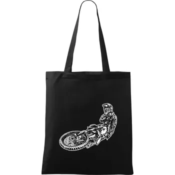 Nákupní taška Motocross letec - Taška bavlněná - 42 x 38 cm ( Černá )