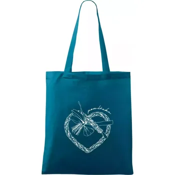 Pomlázka - pomláska - Taška bavlněná - 42 x 38 cm ( Petrolejová )