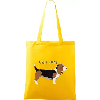 Basset hound pes s nápisem - Taška bavlněná - 42 x 38 cm ( Žlutá )