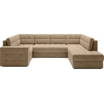 Sedací souprava Rozkládací rohová sedačka GLOSSO U světlé hnědá