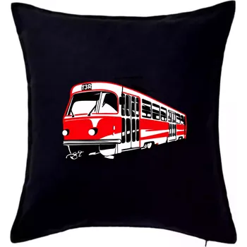 Polštář Tramvaj T3R barevná - Polštář 50x50 - 50x50 - Pouze potah ( Černá )