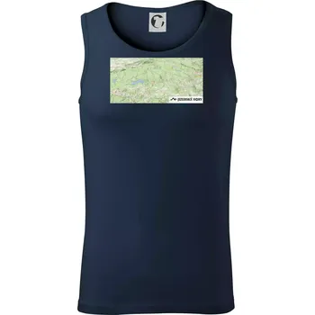 Jizerské hory mapa - Tílko pánské Core - 2XL ( Námořní modrá (velmi tmavá - téměř černá) )