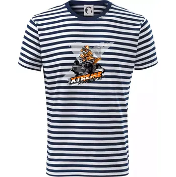 Pánská móda ATV čtyřkolka Xtreme oranžová - Triko na vodu - S ( Prouhovaná )