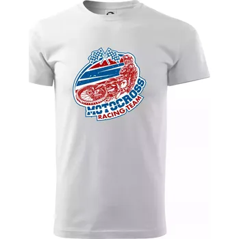 Pánské tričko Motocross racing team - Triko extra velké (5-8XL) - 6XL ( Bílá )