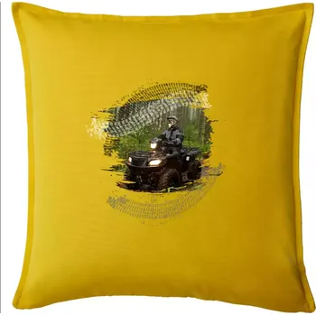 Polštář ATV čtyřkolka v lese - Polštář 50x50 - 50x50 - Pouze potah ( Žlutá )