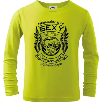 Chlapecké oblečení Nesnáším být sexy - čtyřkolkář - Triko dětské Long Sleeve - 104-110cm / 3-4 roky ( Limetková )