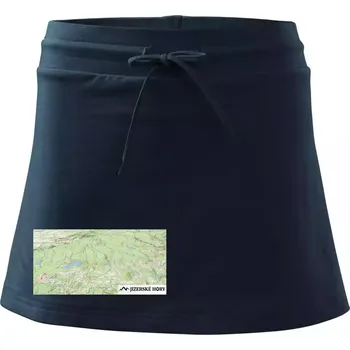 Dámská sukně Jizerské hory mapa - Sportovní sukně - two in one - XL ( Námořní modrá (velmi tmavá - téměř černá) )