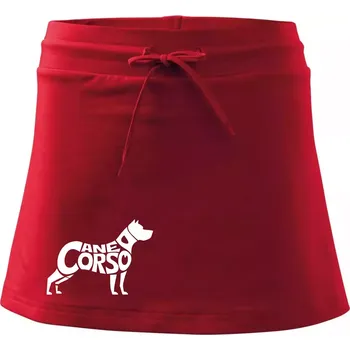 Dámská sukně Cane corso nápis v těle - Sportovní sukně - two in one - XS ( Červená )